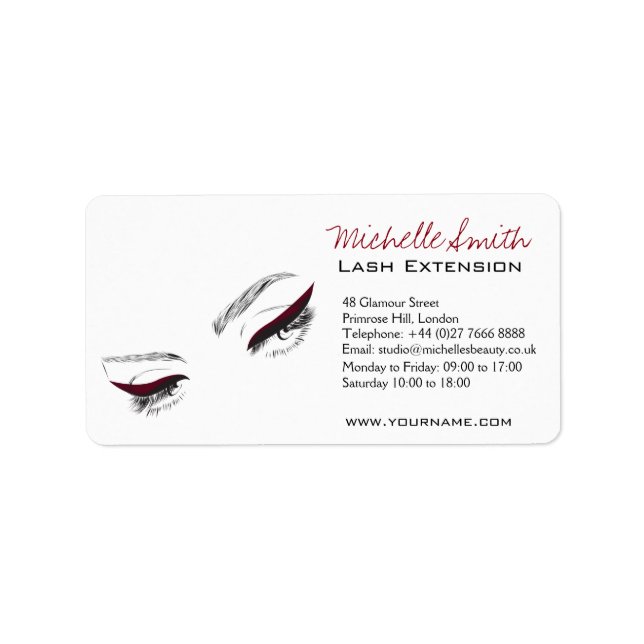 Etiqueta Extensão da Lash do Revestimento de Olhador Longo  (Frente)