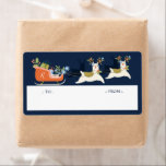 Etiqueta Fa La Christmas Llama Reindeers & Sleigh Gifts<br><div class="desc">Celebrar a época mágica e festiva de feriado também com nosso feriado personalizado e com etiquetas de presentes adesivos. Nossa design apresenta nossa própria espécie de lhamas de rena desenhada à mão puxando um trenó de Natal cheio de presentes coloridos e verde floral de Natal. Personalize com o seu monograma...</div>