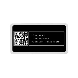 Etiqueta Faça o upload do seu próprio código QR Black Grey