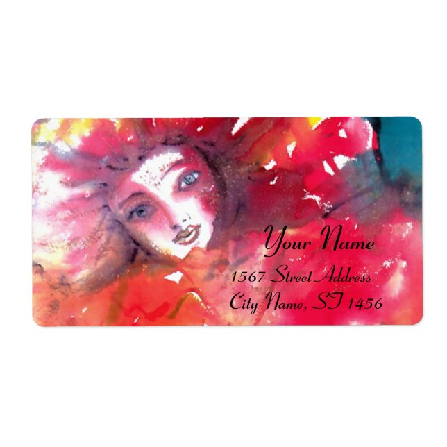 ETIQUETA FACES DE MASCARADA VENETINA - MÁSCARA EM VERMELHO (Frente)