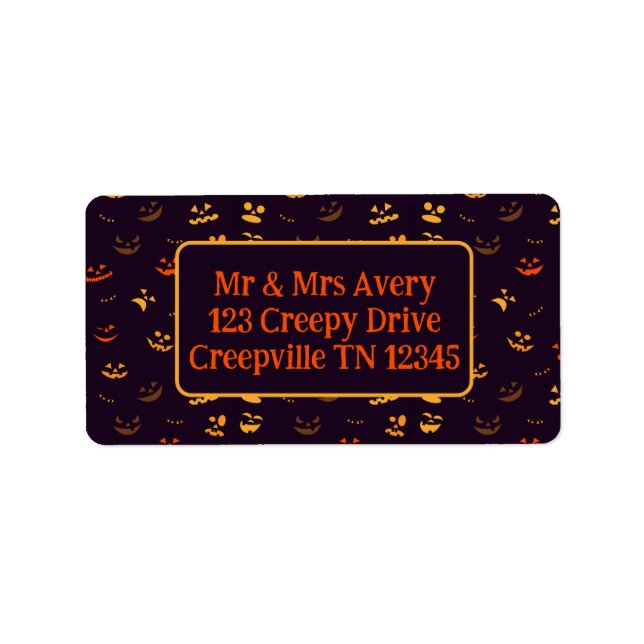 Etiqueta Faces Jack-o-lanterno (Frente)