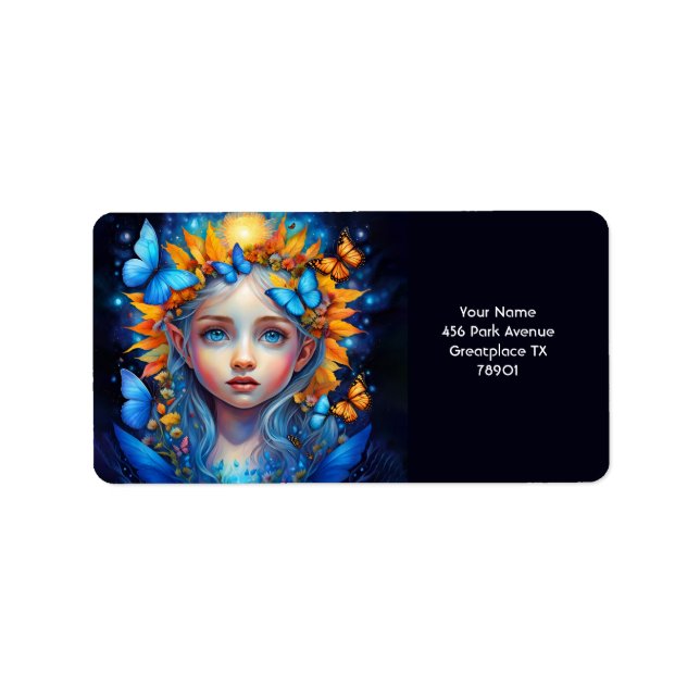 Etiqueta Fada de Borboleta de Bebê Fácil e Fácil (Frente)