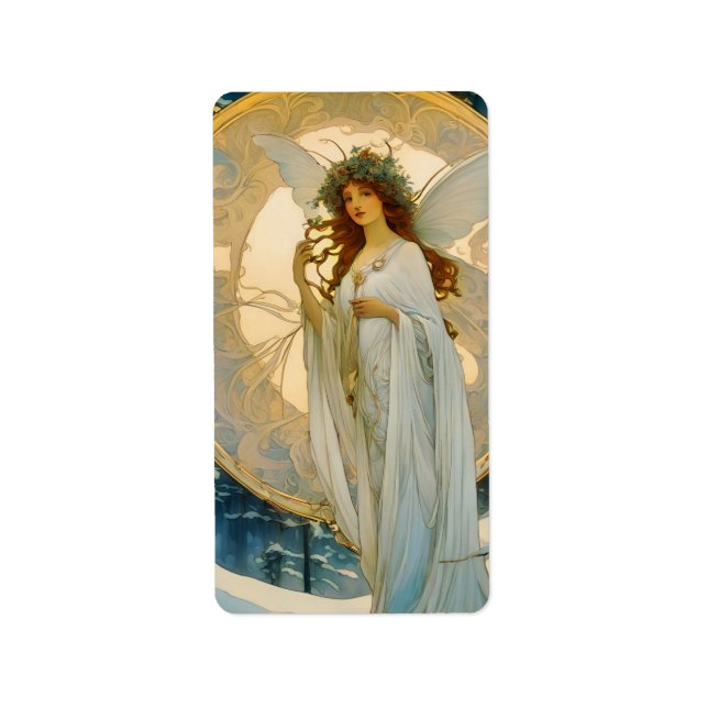 Etiqueta fada de inverno - artística (Frente)