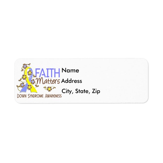 Etiqueta Faith Importa 3 Síndrome de Down (Frente)