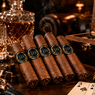 Etiqueta Faixas de Charuto Personalizadas Black & Gold