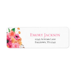 Etiqueta Fall Dahlias Return Address Labels
