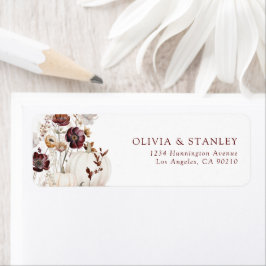 Etiqueta Fall Pumpkin Wildflower