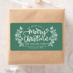 Etiqueta Família de caligrafia verde