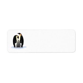 Etiqueta família de pinguins
