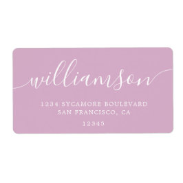 Etiqueta Família de Rótulos de Retorno de Lavanda Rosa