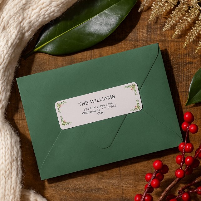 Etiqueta Família Personalizada Floral Verde Elegante (Criador carregado)