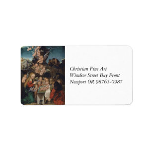 Etiqueta Família Santa e Cherubs