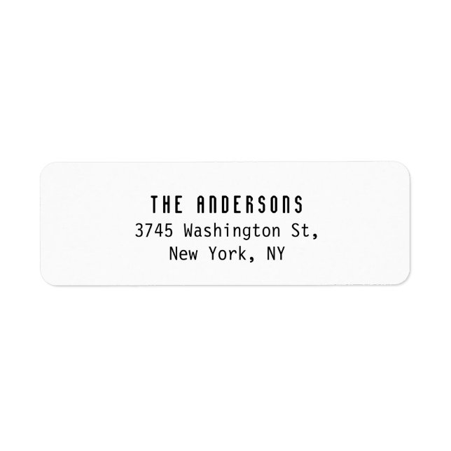 Etiqueta Family Name Modern Plain Professional Black White (Frente)