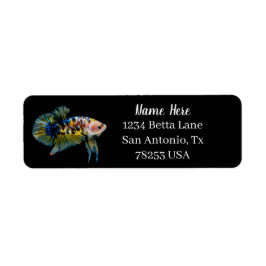Etiqueta Fancy Betta Fighting Fish Return Address