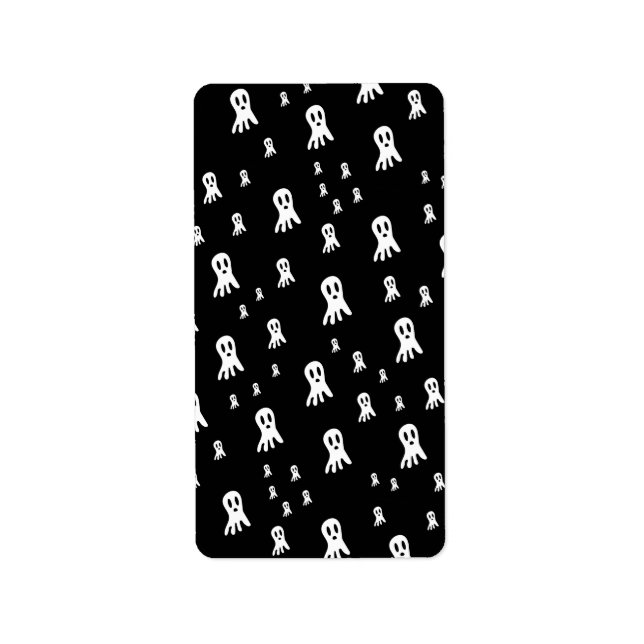 Etiqueta Fantasmas do Dia das Bruxas Escuros (Frente)