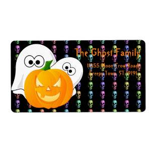 Etiqueta Fantasmas Personalizados do Halloween Pumpkin