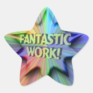 Etiqueta fantástica da estrela do trabalho