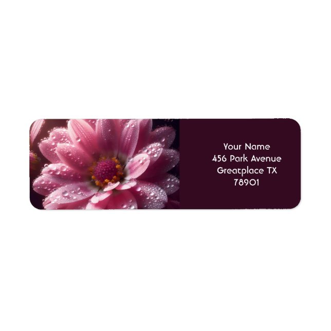 Etiqueta Fantástica Flor Cor-de-Rosa (Frente)