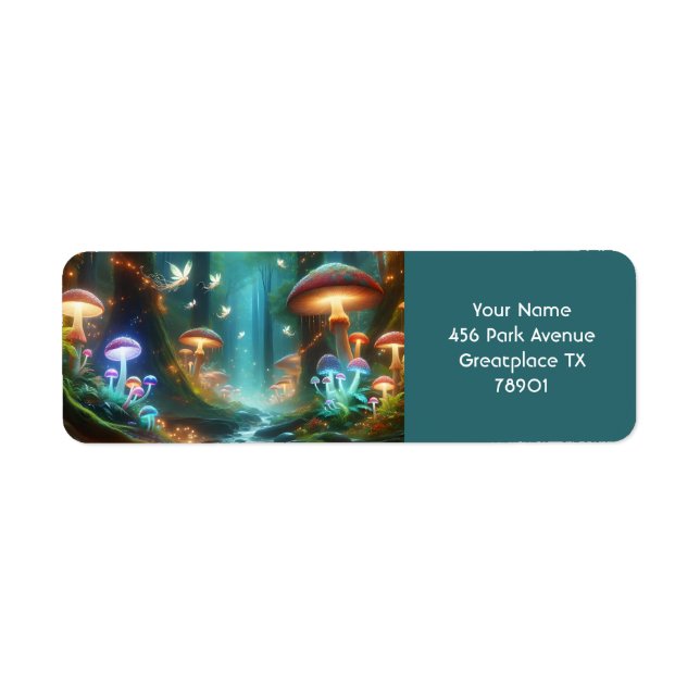 Etiqueta Fantasy Cuja Floresta de Cogumelos (Frente)