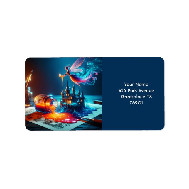 Etiqueta Fantasy Cuja Tinta Azul Laranja (Frente)