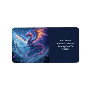 Etiqueta Fantasy Cute Blue Dragon City