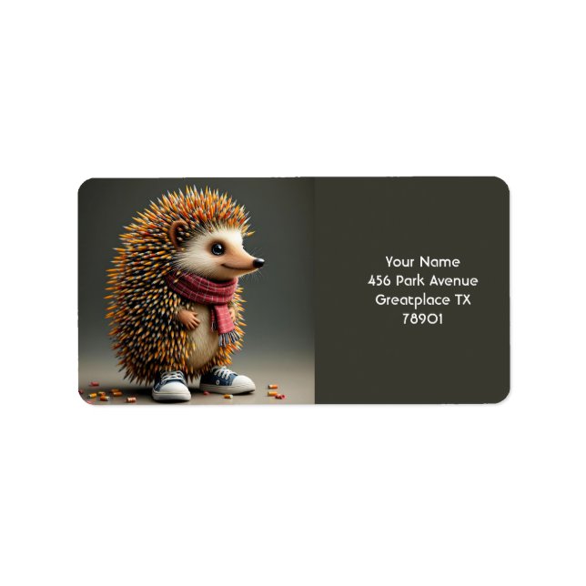 Etiqueta Fantasy Cute Hedgehog Sharp Agulhas (Frente)