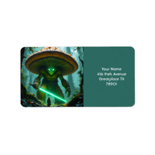 Etiqueta Fantasy Cute Mushroom Saber Forest