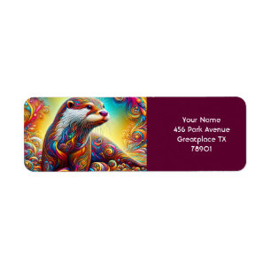 Etiqueta Fantasy Cute Otter Colors Dance