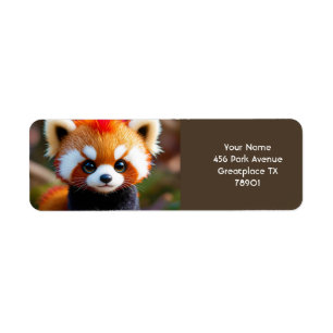 Etiqueta Fantasy Cute Panda Red Hair