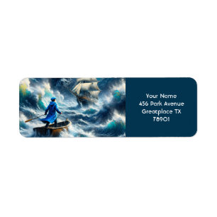 Etiqueta Fantasy Cute Sea Child Storm