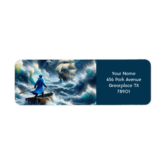 Etiqueta Fantasy Cute Sea Child Storm (Frente)