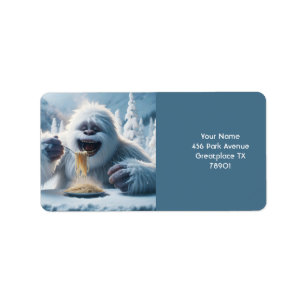 Etiqueta Fantasy Cute Spaghetti Yeti Neve
