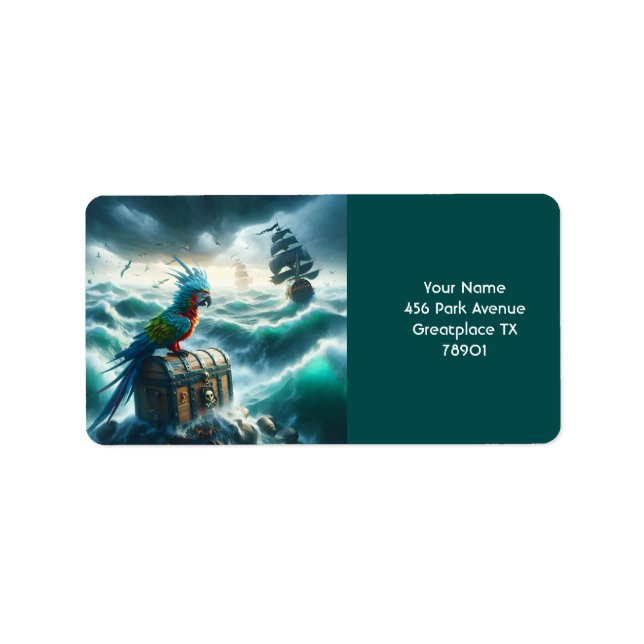 Etiqueta Fantasy Cute Storm Pirates (Frente)