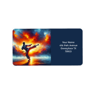 Etiqueta Fantasy Cute Sunset Karate Fighter
