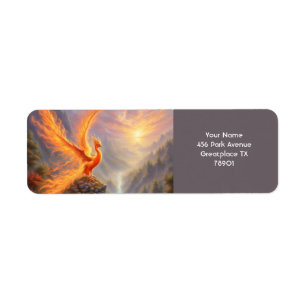 Etiqueta Fantasy Cute Vivid Lake Phoenix Fire