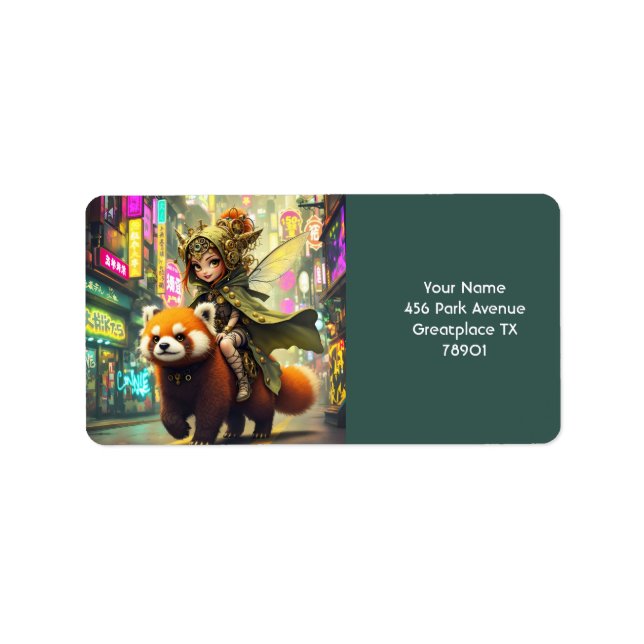 Etiqueta Fantasy - Cute Wild Panda Ride (Frente)