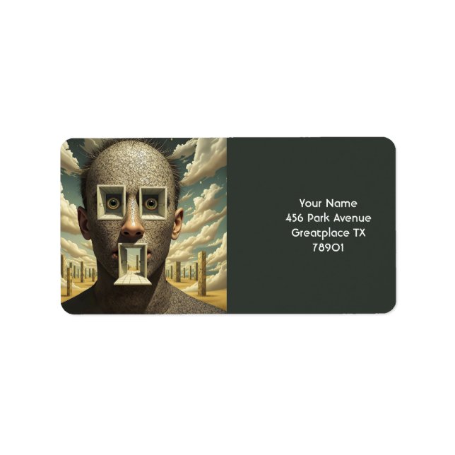 Etiqueta Fantasy Cute Wombat Kangaroo Koala (Frente)