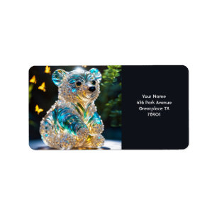 Etiqueta Fantasy - Um Belo Urso Azul