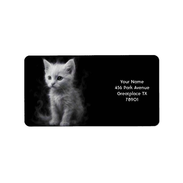 Etiqueta Fantasy White Smoke Kitten (Frente)