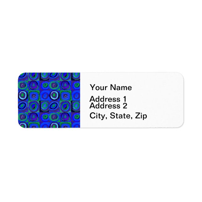 Etiqueta Farbstudie Quadrate Praça Azul Círculos (Frente)