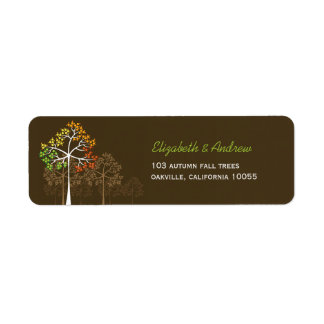 Etiqueta fatin Autumn Fall Trees Brown Address Labs