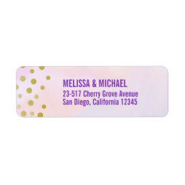 Etiqueta Faux Dourada Confetti em Purple Watercolor