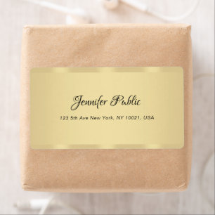 Etiqueta Faux Dourado do Script de Mão Moderno do Nome da C