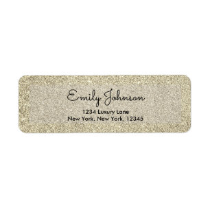 Etiqueta Faux Glitter Sparkle do aniversário Dourado