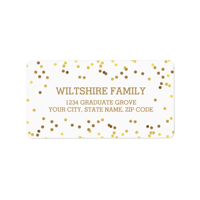 Etiqueta Faux Gold Foil Confetti (Frente)