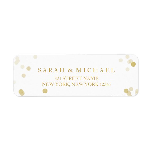 Etiqueta Faux Gold Foil Confetti Personalizado (Frente)