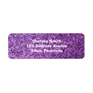 Etiqueta Faux Purple Glitter