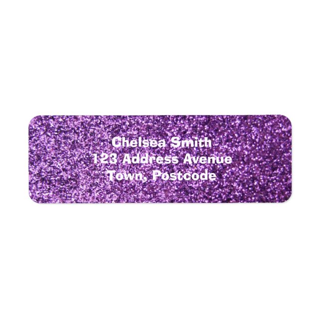 Etiqueta Faux Purple Glitter (Frente)