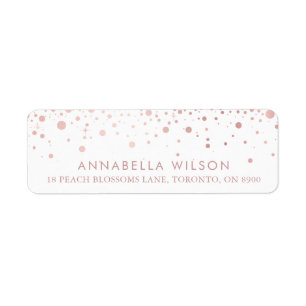 Etiqueta Faux Rosa Gold Foil Confetti Dots Modern