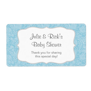 Etiqueta Favor azul da garrafa de água do damasco -